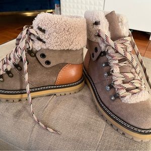 See by Chloe fur leather suede booties perfect for winter